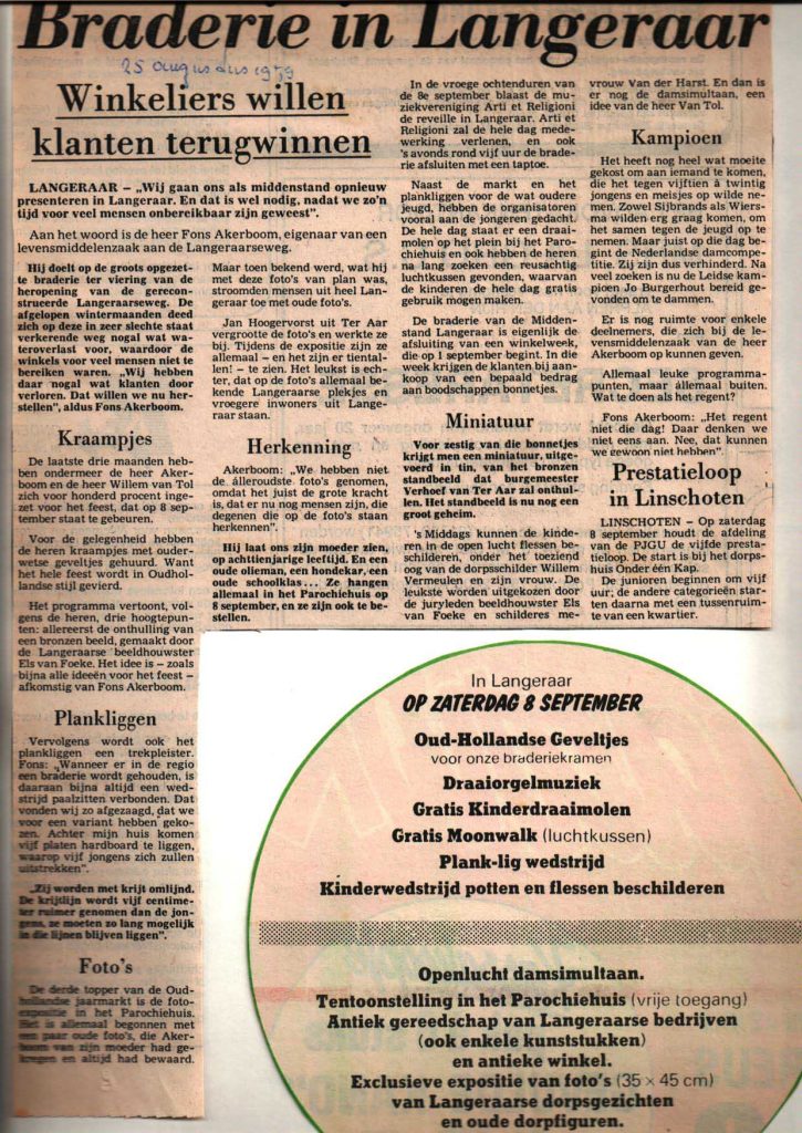 Kranten artikel braderie langeraar winkeliers willen klanten terug winnen